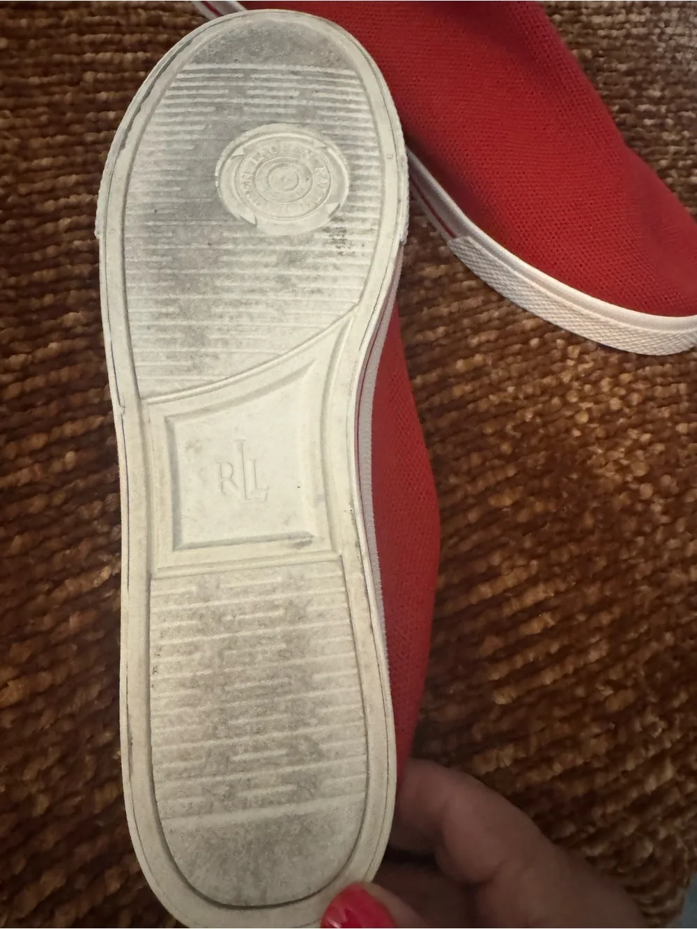 Lauren Ralph Lauren Red Knit Slip-On Sneakers for Men